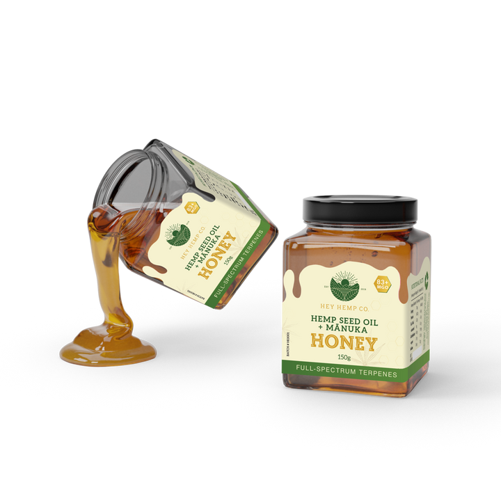 premium Manuka Honey blended with full spectrum Hemp Oil
